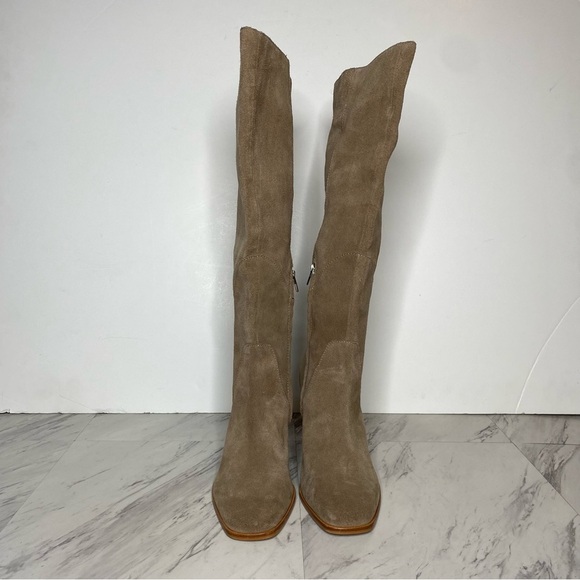 Dolce Vita Flin Gray Suede Heeled Tall Boot 9 1/2 - Picture 2 of 16